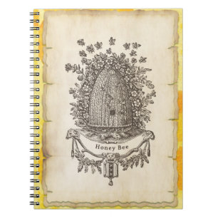 Vintage Honey Bee Hive Cover Notebook