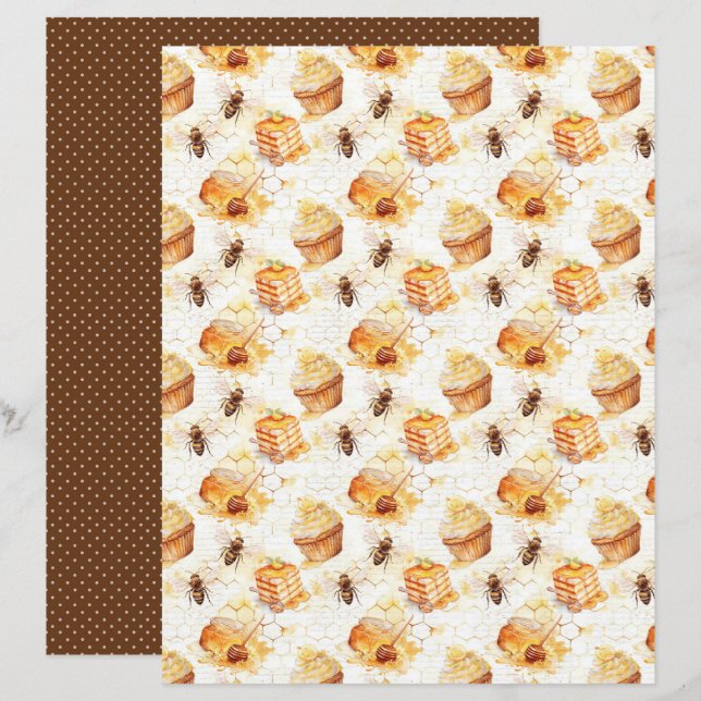 Vintage Honey Bee Journal Paper Sheet (Front/Back)