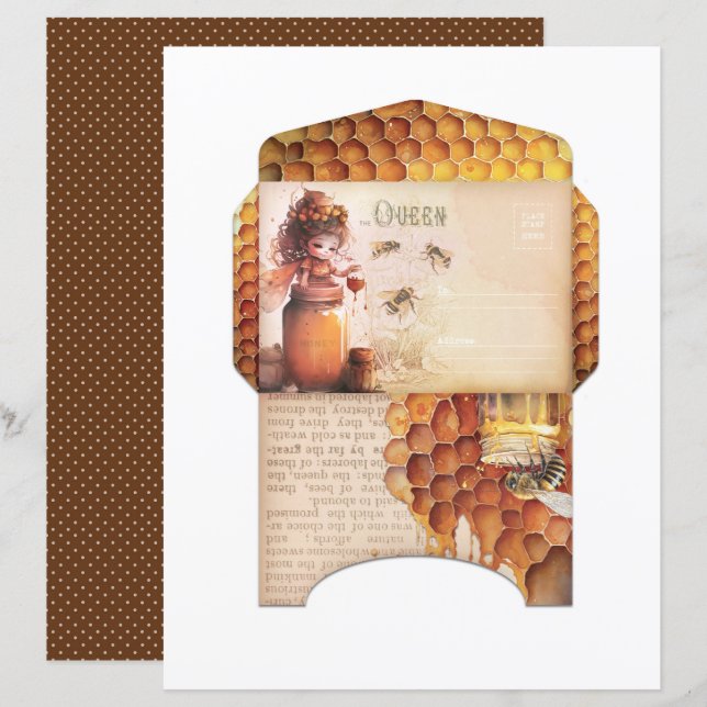 Vintage Honey Bee Journal Paper Sheet (Front/Back)