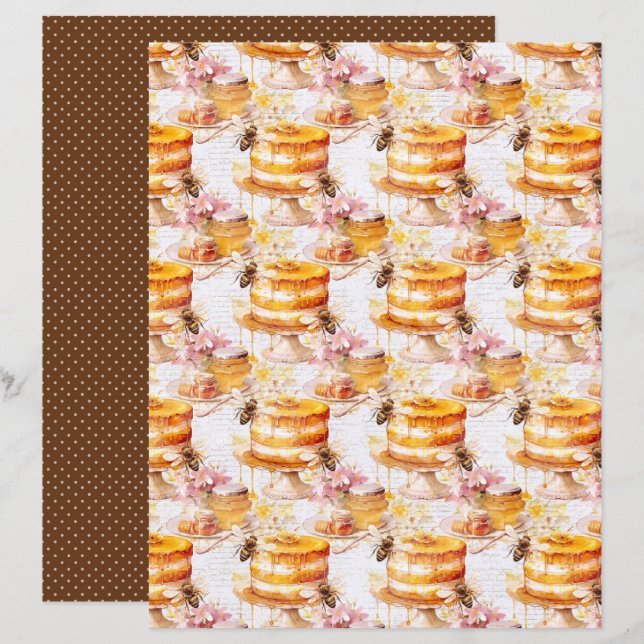 Vintage Honey Bee Journal Paper Sheet (Front/Back)