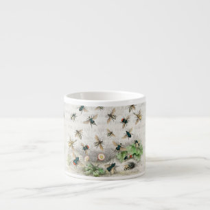 Vintage Honey Bee Queen Bee Entomology Botanical Espresso Cup