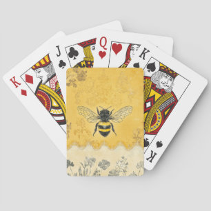 Vintage Honey Bee Wildflower Garden (2) Playing Cards