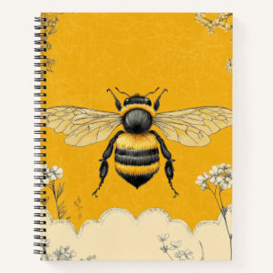 Vintage Honey Bee Wildflower Garden (6) Notebook