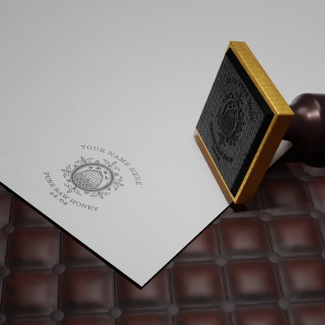 Vintage Honey Jar Label Personalised Stamp (Creator Uploaded)