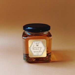 Vintage  honeybee  script honey jar label