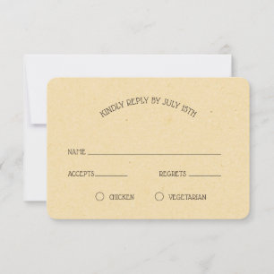 Vintage Honeybee Wedding RSVP Card