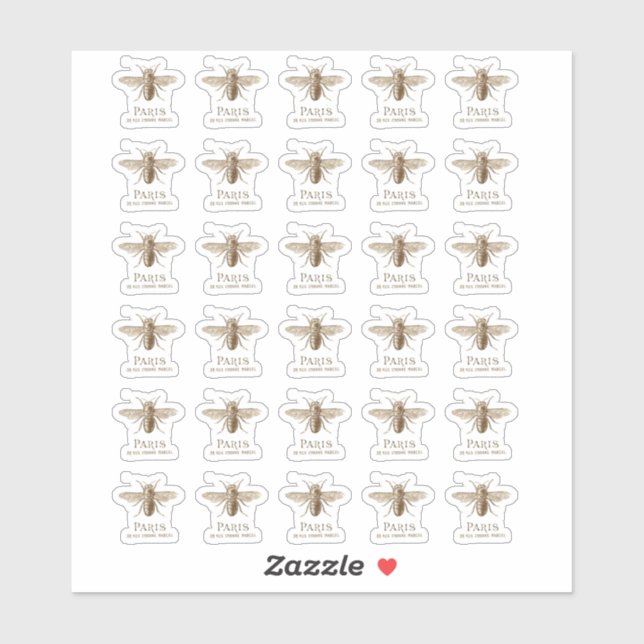 Vintage Honeybee with Paris address  (Sheet)