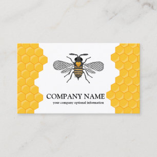 Vintage Honeycomb Bee BeeKeeper Honey Apairist Bus Business Card