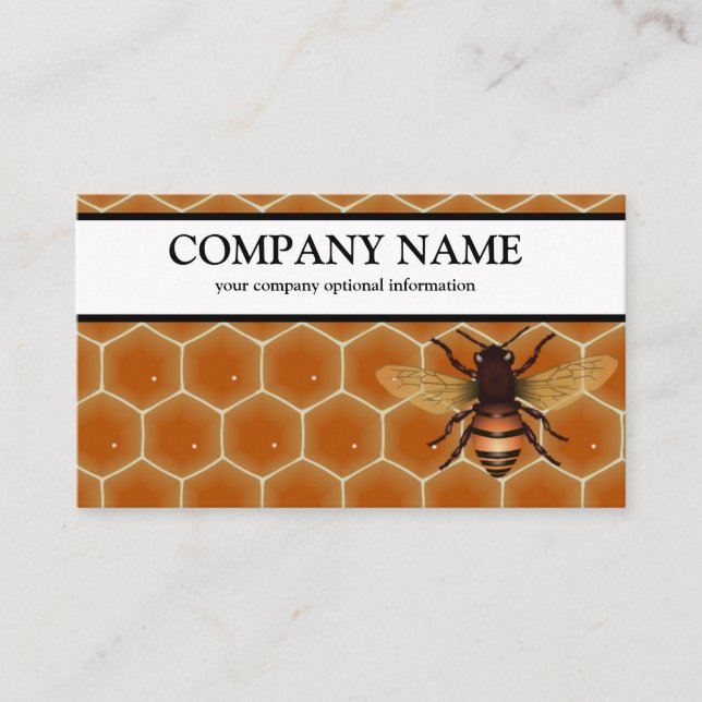 Vintage Honeycomb Bee BeeKeeper Honey Apairist Business Card (Front)