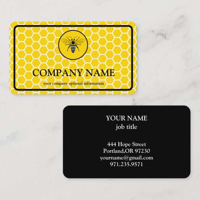 Vintage Honeycomb Bee BeeKeeper Honey Apairist Business Card (Front/Back)