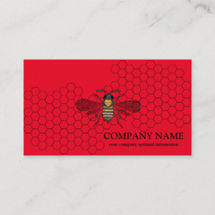 Vintage Honeycomb Bee BeeKeeper Honey Apairist Business Card