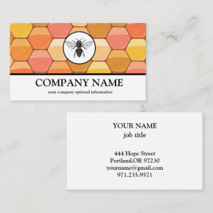 Vintage Honeycomb Bee BeeKeeper Honey Apairist Business Card