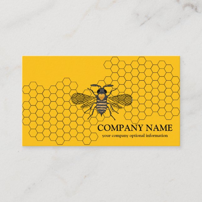 Vintage Honeycomb Bee BeeKeeper Honey Apairist Business Card (Front)