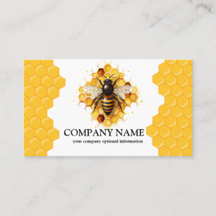 Vintage Honeycomb Bee BeeKeeper Honey Apairist Business Card