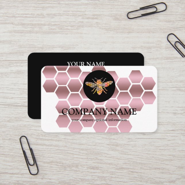 Vintage Honeycomb Bee BeeKeeper Honey Apairist Business Card (Front/Back In Situ)