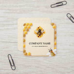 Vintage Honeycomb Bee BeeKeeper Honey Apairist Square Business Card