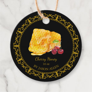 Vintage Honeycomb Cherry Infused Honey Hang Tag
