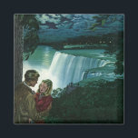Vintage Honeymoon Love, Newlyweds at Niagara Falls Magnet<br><div class="desc">Vintage illustration love and romance image with a young married couple on their honeymoon by Niagara Falls. A romantic evening near the waterfall under the moonlight of a full moon.</div>