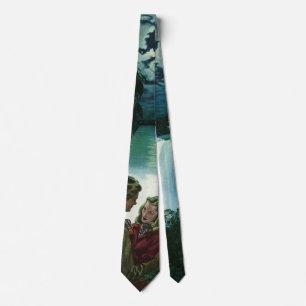 Vintage Honeymoon Love, Newlyweds at Niagara Falls Tie