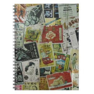 Vintage Hong Kong advertisement wall. Notebook
