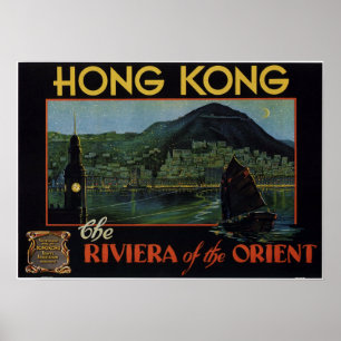 Vintage Hong Kong China Travel Poster
