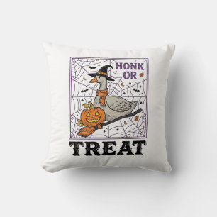 Vintage Honk Or Treat Witch Goose Halloween Shirt_ Cushion