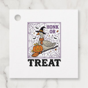 Vintage Honk Or Treat Witch Goose Halloween Shirt_ Favour Tags