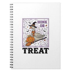 Vintage Honk Or Treat Witch Goose Halloween Shirt_ Notebook
