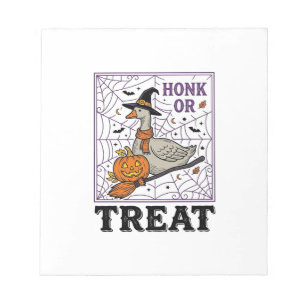 Vintage Honk Or Treat Witch Goose Halloween Shirt_ Notepad