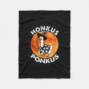 Vintage Honkus Ponkus Halloween Cute Witches Duck Fleece Blanket
