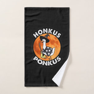 Vintage Honkus Ponkus Halloween Cute Witches Duck Hand Towel