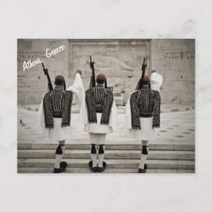Vintage Honour Guard Athens Greece Postcard 