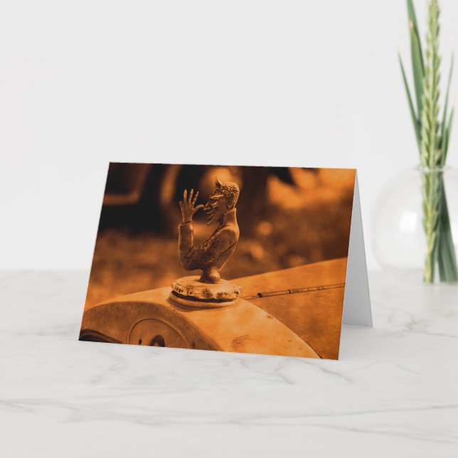 Vintage Hood Ornament Note Card (Front)