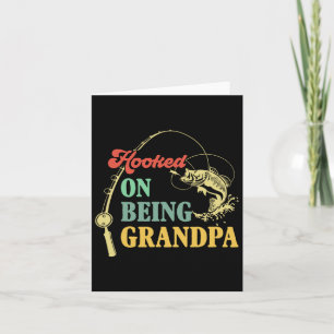Vintage Hooked On Being Grandpa Father's Day Fishi Card
