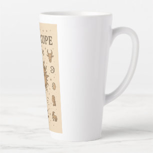 Vintage Horoscope Zodiac Sun Astrology Illustratio Latte Mug