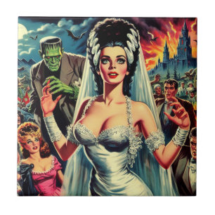 Vintage Horror Bride Ceramic Tile