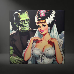 Vintage Horror Bride Ceramic Tile