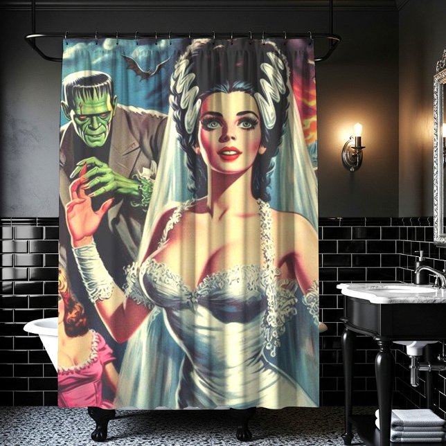 Vintage Horror Bride Shower Curtain (Creator Uploaded)