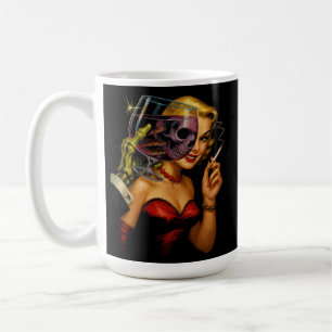 Vintage Horror Comic Art – Femme Fatale Skeleton  Coffee Mug