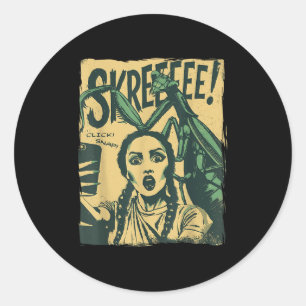 Vintage Horror Comic Monster Selfie Retro Hallowee Classic Round Sticker