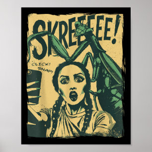 Vintage Horror Comic Monster Selfie Retro Hallowee Poster