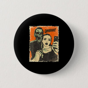 Vintage Horror Comic Zombie Selfie Creepy Cute Hal 6 Cm Round Badge
