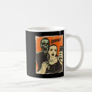 Vintage Horror Comic Zombie Selfie Creepy Cute Hal Coffee Mug
