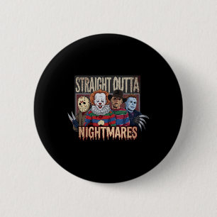 Vintage Horror Halloween Scary Straight Outta Scar 6 Cm Round Badge