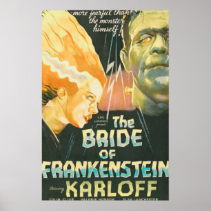 Vintage Horror Movie Poster– Bride of Frankenstein Poster