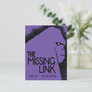 Vintage horror movie poster parody - Missing Link Postcard