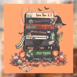 Vintage Horror Movie VHS Tapes Stack Art