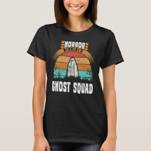 Vintage Horror Night Ghost Squad Scary Halloween B T-Shirt