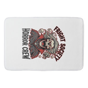 Vintage Horror Shirt Fright Society Skull Design_1 Bath Mat