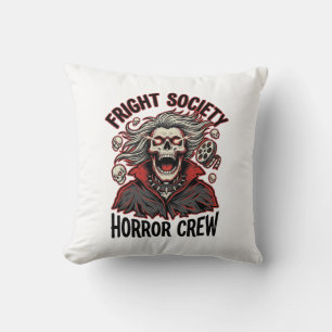 Vintage Horror Shirt Fright Society Skull Design_1 Cushion